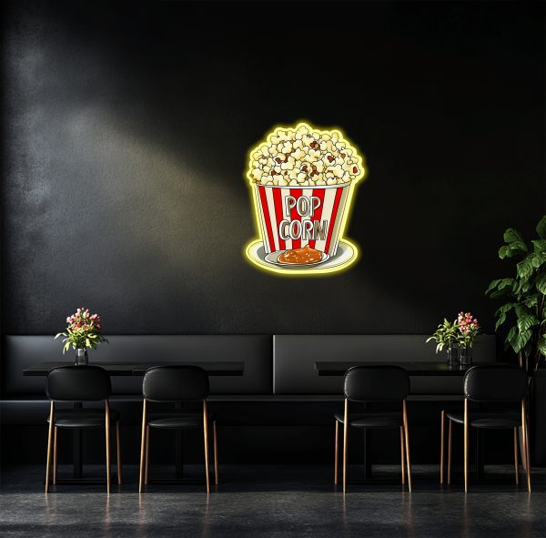 Popcorn LED Neon Light | Custom Theater Food Bar Neon Light | Home Theater Movie Room Wall Decoration | Food Snack Bar Decoration Gift | Custom neon sign | Custom led sign - 图片 3