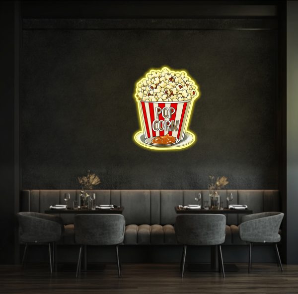Popcorn LED Neon Light | Custom Theater Food Bar Neon Light | Home Theater Movie Room Wall Decoration | Food Snack Bar Decoration Gift | Custom neon sign | Custom led sign - 图片 4