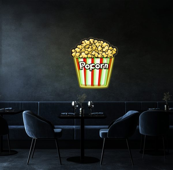 Popcorn Neon | Movie Time LED Light | Movie Neon Light | Cinema Light | Popcorn Bucket LED Light | Custom neon sign | Custom led sign - 图片 2