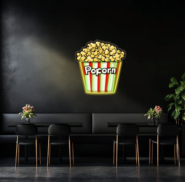 Popcorn Neon | Movie Time LED Light | Movie Neon Light | Cinema Light | Popcorn Bucket LED Light | Custom neon sign | Custom led sign - 图片 3