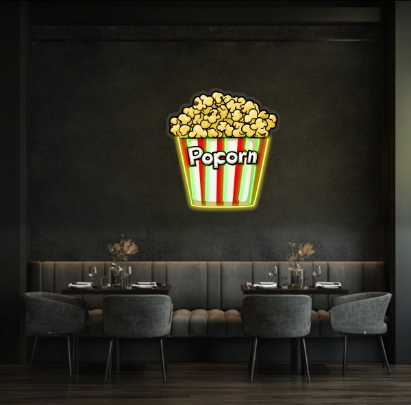 Popcorn Neon | Movie Time LED Light | Movie Neon Light | Cinema Light | Popcorn Bucket LED Light | Custom neon sign | Custom led sign - 图片 4