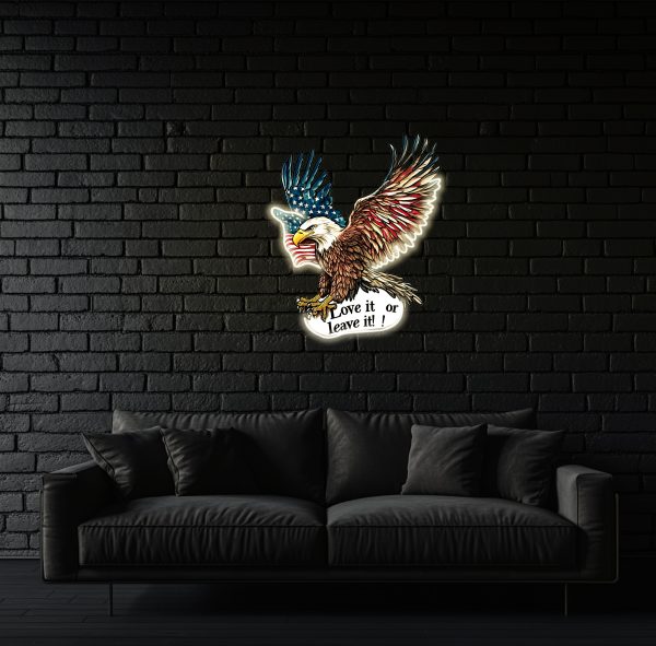 American Eagle Neon Wall Decoration | American Flag Wall Decoration | American Neon Eagle Wall Mark | July 4th Independence Day Flag | Patriotic Gift | Custom neon sign | Custom led sign - 图片 2