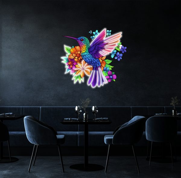Flower and Bird Pattern UV Printed Acrylic LED Neon | Neon Custom Decoration | Custom Neon Sign | Bedroom Sign | Room Decoration | Neon | LED Sign | Commercial Neon Logo | Custom neon sign | Custom led sign - 图片 2