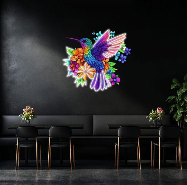 Flower and Bird Pattern UV Printed Acrylic LED Neon | Neon Custom Decoration | Custom Neon Sign | Bedroom Sign | Room Decoration | Neon | LED Sign | Commercial Neon Logo | Custom neon sign | Custom led sign - 图片 3