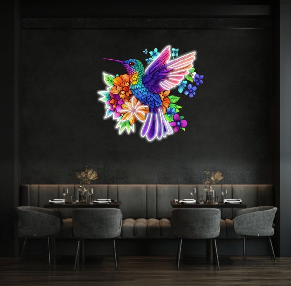 Flower and Bird Pattern UV Printed Acrylic LED Neon | Neon Custom Decoration | Custom Neon Sign | Bedroom Sign | Room Decoration | Neon | LED Sign | Commercial Neon Logo | Custom neon sign | Custom led sign - 图片 4