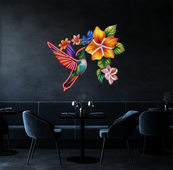 Custom Bird Neon | Vintage Plant Bird Neon Customization | Flower Art Neon Customization | | Custom neon sign | Custom led sign - 图片 2