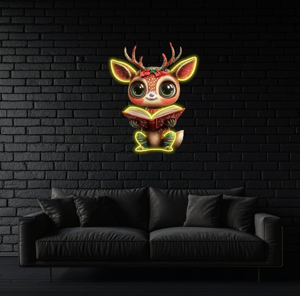 Santa's Reindeer Neon Logo | Reindeer Neon Decoration | Christmas Neon | New Year Neon | Christmas Gift | Christmas Decoration Room | UV Printing Christmas Day Neon Logo | Custom neon sign | Custom led sign - 图片 2