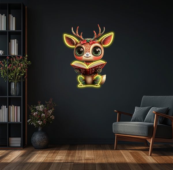 Santa's Reindeer Neon Logo | Reindeer Neon Decoration | Christmas Neon | New Year Neon | Christmas Gift | Christmas Decoration Room | UV Printing Christmas Day Neon Logo | Custom neon sign | Custom led sign - 图片 3