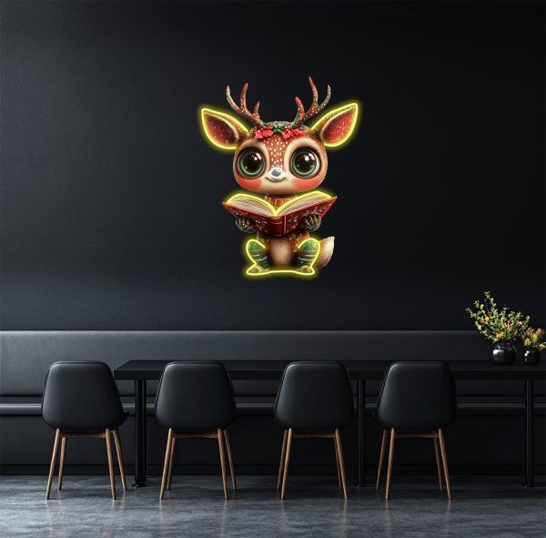 Santa's Reindeer Neon Logo | Reindeer Neon Decoration | Christmas Neon | New Year Neon | Christmas Gift | Christmas Decoration Room | UV Printing Christmas Day Neon Logo | Custom neon sign | Custom led sign - 图片 4