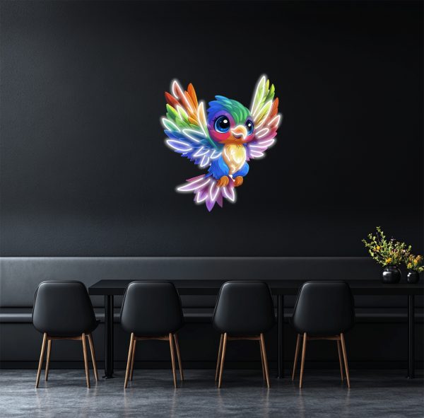 Bird-shaped neon decoration | Neon bird | Tropical neon wall art | Colorful bird neon light | Neon wall art | Cute neon wall decoration | Bird light sign | UV printing sign neon signage | Custom neon sign | Custom led sign