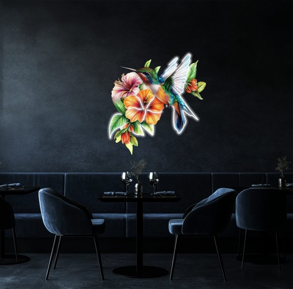 Modern Bird Illustration Neon Decoration | Flower Plant Neon Decoration | Natural Wall Art Neon Decoration | Bird Wall Decoration Neon | Pastoral Home Decoration Neon | Custom neon sign | Custom led sign - 图片 2