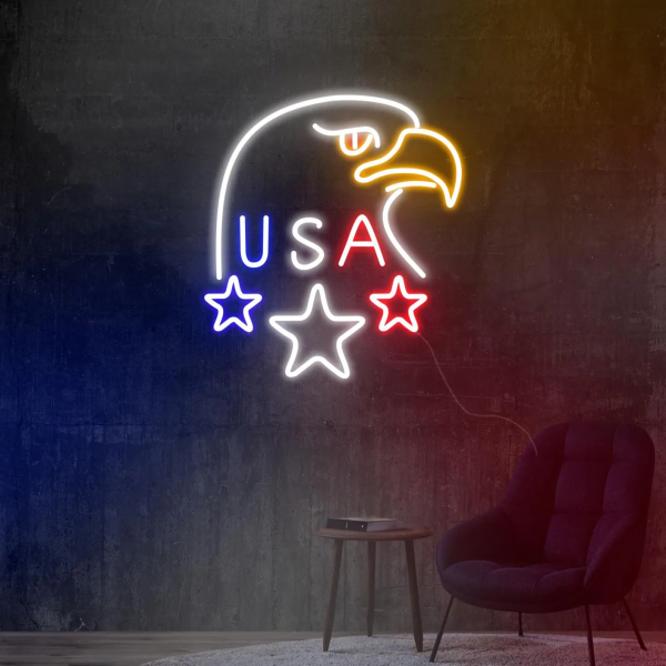 American Eagle Neon | Eagle Neon | Eagle Neon | Raptor Neon | Neon Eagle Wall Decoration | Custom neon sign | Custom led sign
