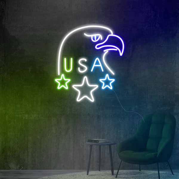 American Eagle Neon | Eagle Neon | Eagle Neon | Raptor Neon | Neon Eagle Wall Decoration | Custom neon sign | Custom led sign - 图片 2