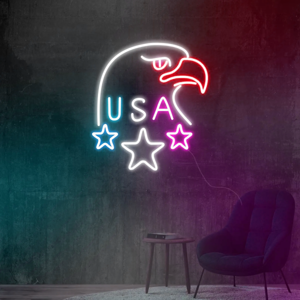 American Eagle Neon | Eagle Neon | Eagle Neon | Raptor Neon | Neon Eagle Wall Decoration | Custom neon sign | Custom led sign - 图片 3