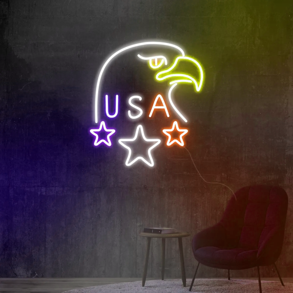 American Eagle Neon | Eagle Neon | Eagle Neon | Raptor Neon | Neon Eagle Wall Decoration | Custom neon sign | Custom led sign - 图片 4