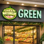 custom 3d logo sign uv printed letters green retail shop signage