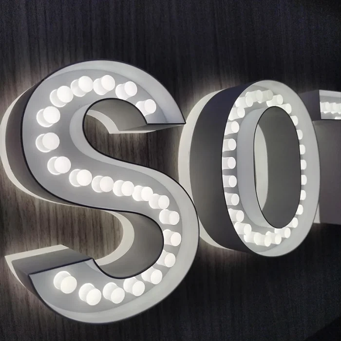Custom 3D Marquee Letters with LED Bulbs | Vintage Light Up Letters for Bar, Event, Wedding & Shop Signage, Personalized Lighted Sign - Image 6